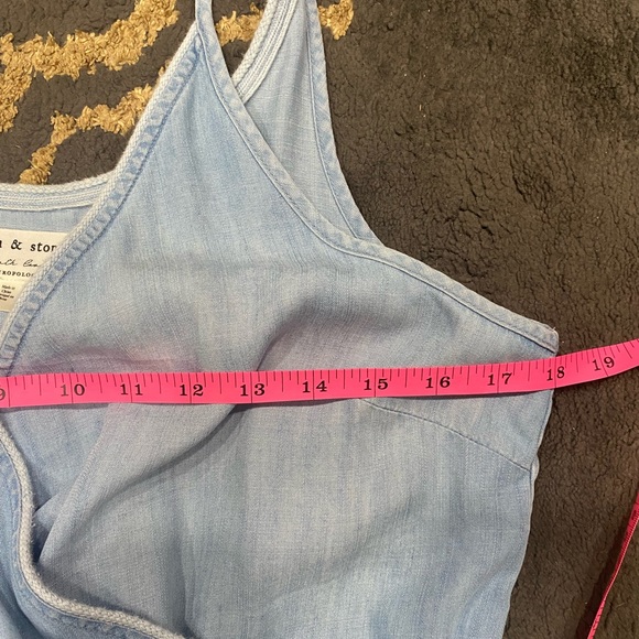 Cloth And Stone Chambray Belted Dress 👗 Size Large - Picture 12 of 13